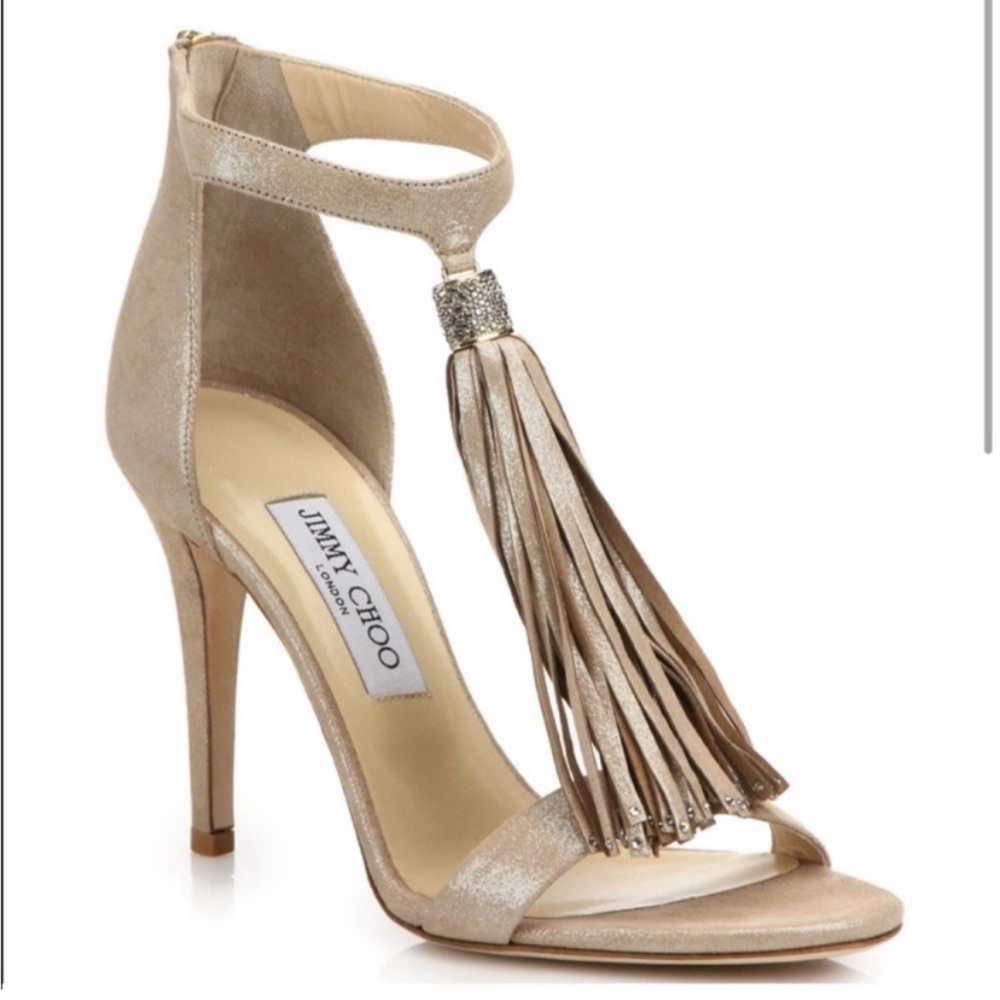 Jimmy Choo tassel Swarovski crystal heels